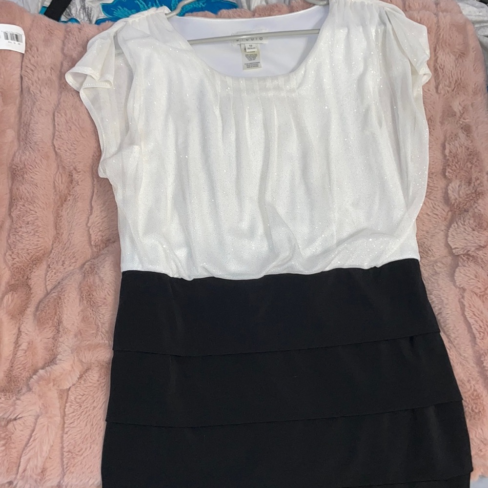 Black and white formal dress